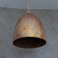 Hand Hammered Copper Dome Pendant Light, Rustic Hanging Lamp for Kitchen Island, Bedside Lighting